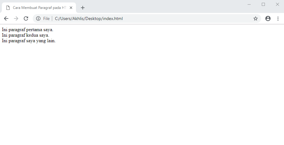 membuat paragraf dalam HTML