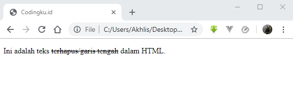 membuat format penulisan teks terhapus