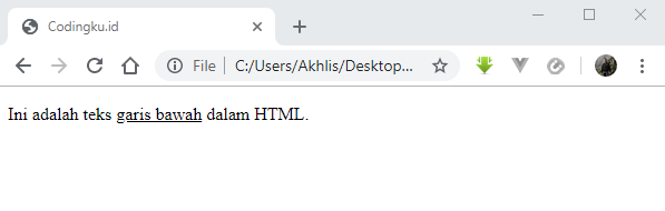 membuat format penulisan teks garis bawah