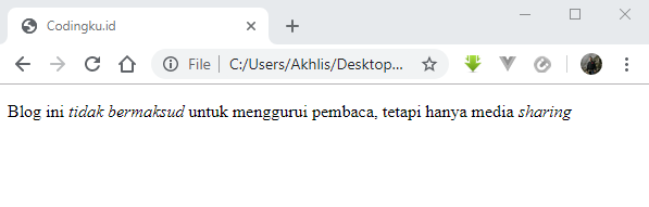 membuat format penulisan teks miring