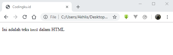 membuat format penulisan teks kecil