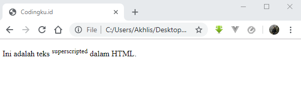membuat format penulisan teks superscripted