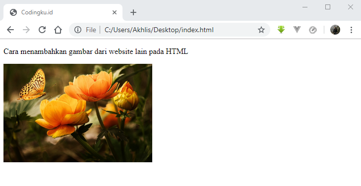menambahkan gambar dari website lain