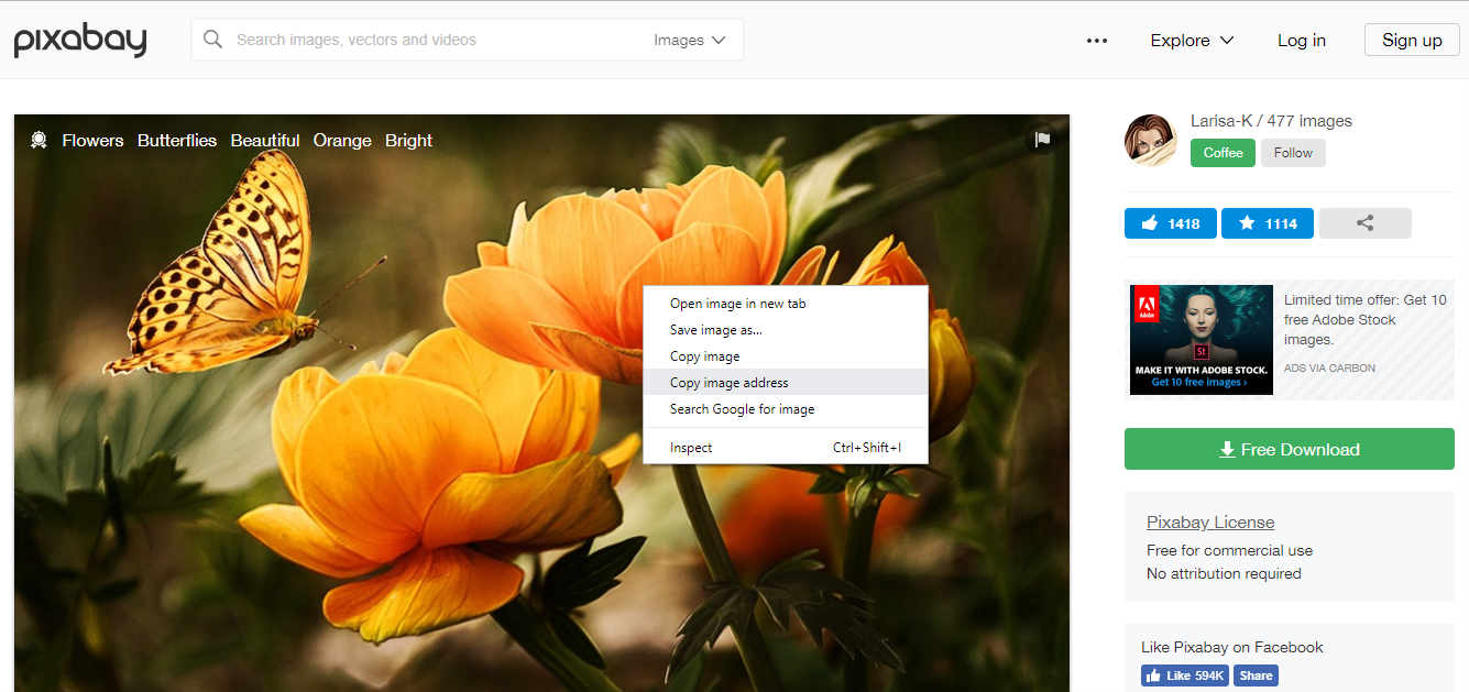 menambahkan gambar dari website lain